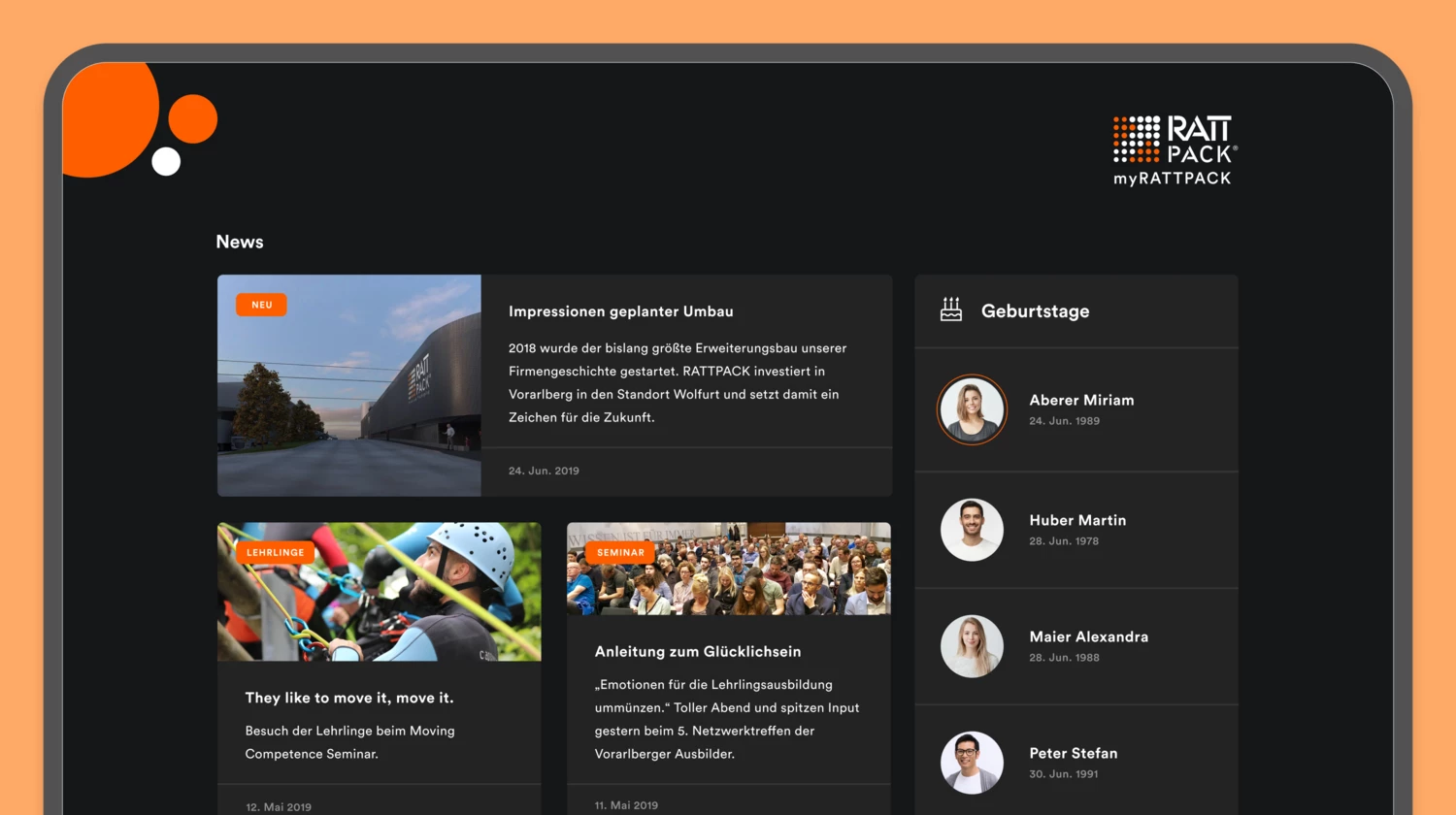 Current information in the common room via a TV Pinnwand