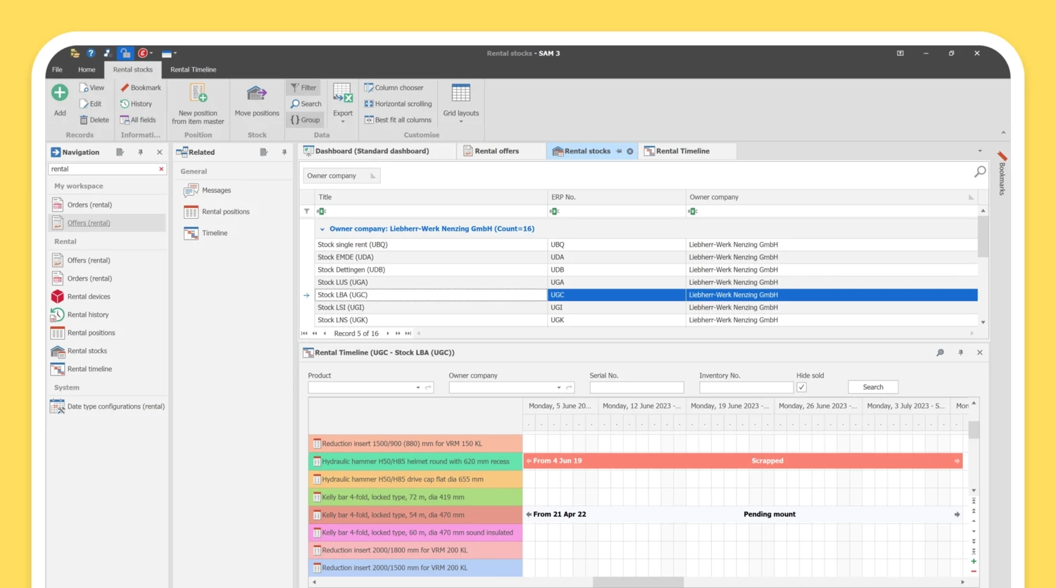 Rental module for calculating rental rates and purchase options 10_Highlight Vermietung