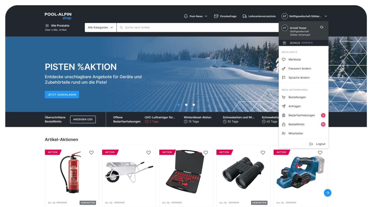 Keep track of everything you need on the home page. 07-pool-homepage