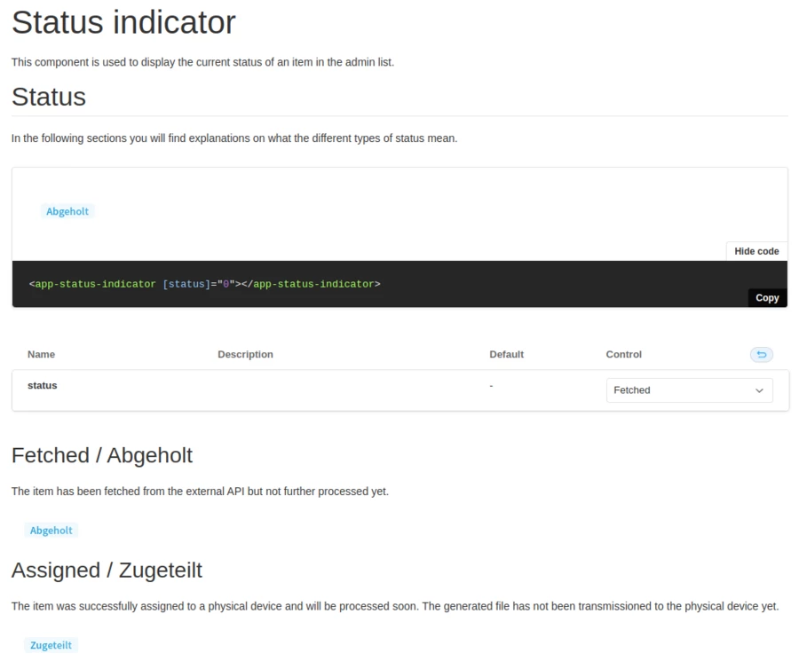 Status indicator